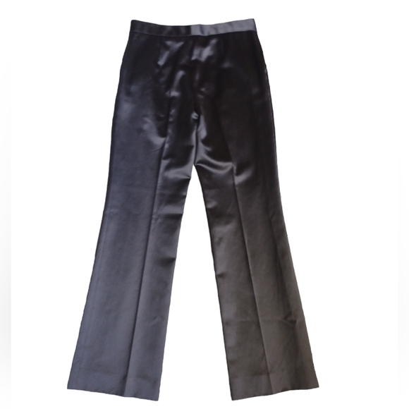 Salvadore Ferragamo Womens Chocolate Brown Straight Flat Pants Glossy Size 40 - Picture 7 of 10